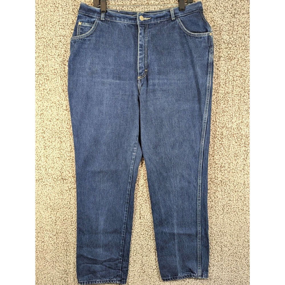 VTG Gitano Mom Jeans Women's 34x29 Blue Dark Wash Ultra High Rise‎ Straight 80s